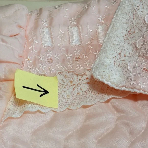 Vintage Christian Dior Quilted Satin Bed Jacket Romantic Coquette Regency - Picture 8 of 13